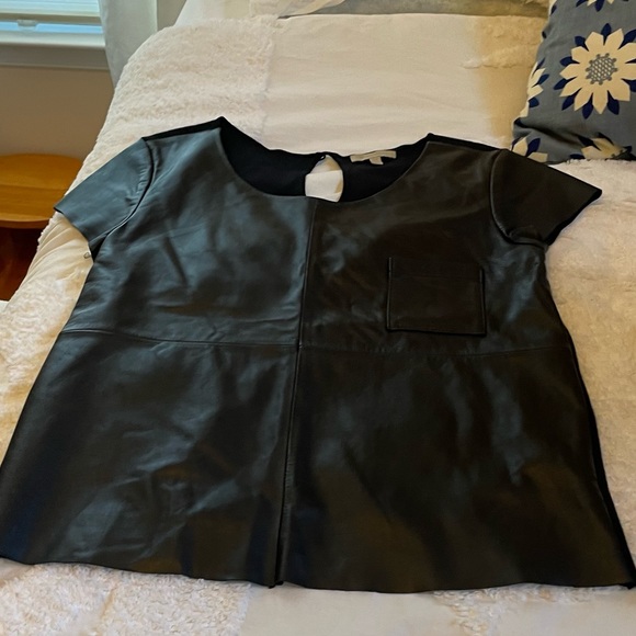 Anthro Bordeaux 100% Sheepskin Shirt - Picture 3 of 10